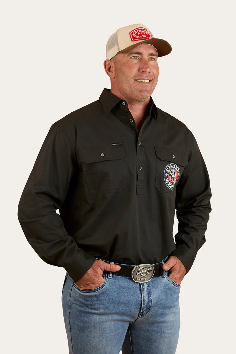 8 Seconds Mens Half Button Work Shirt - Image 5