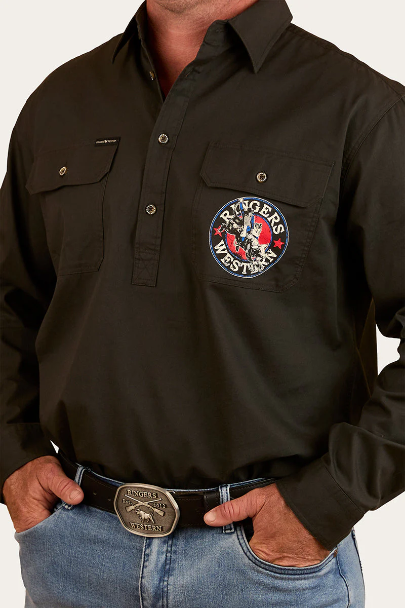 8 Seconds Mens Half Button Work Shirt - Image 7