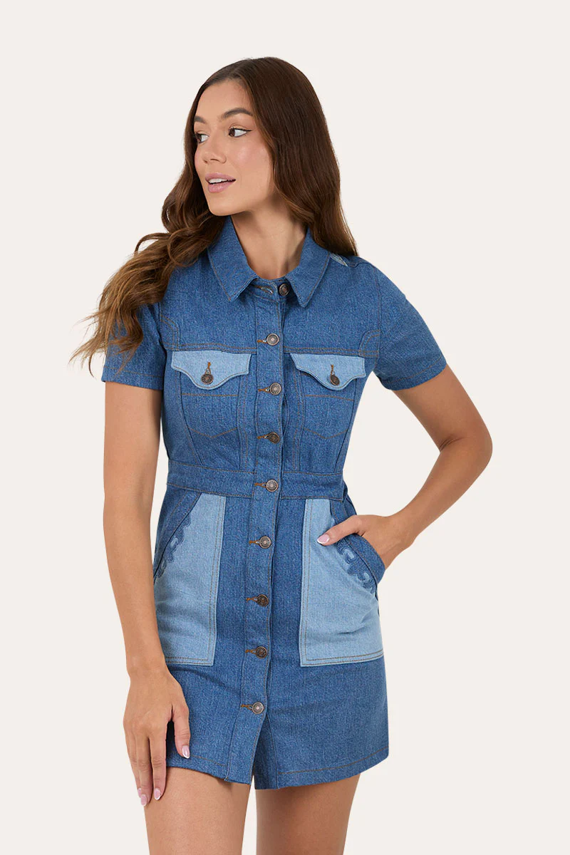 Alinta Womens Denim Mini Dress - Image 3