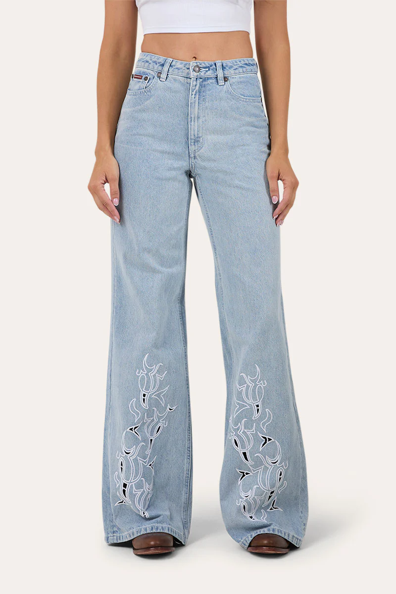 April Womens High Rise Wide Leg Jean - Image 5