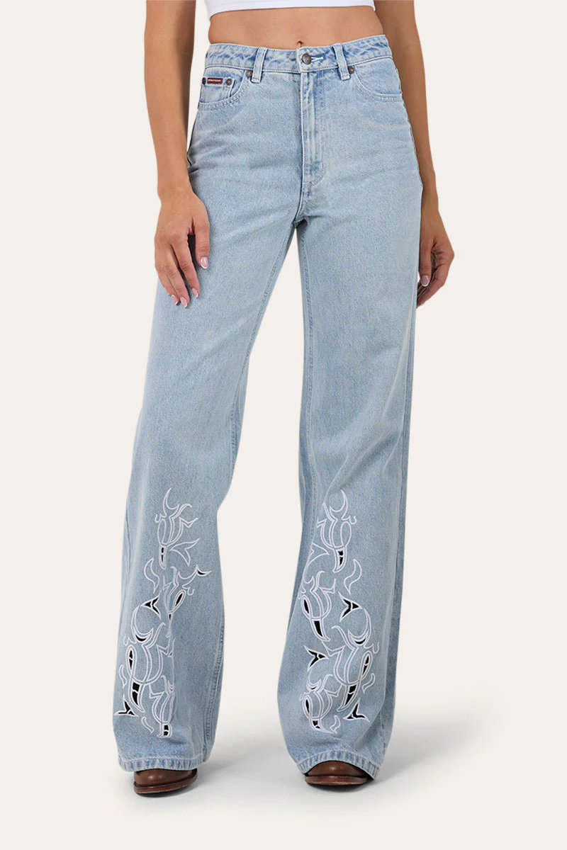 April Womens High Rise Wide Leg Jean - Image 6