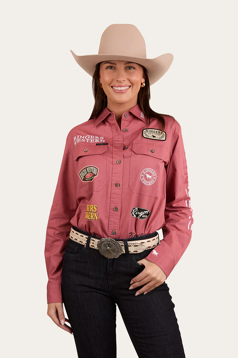 Barrel Racer Womens Full Button Work Shirt - Image 3
