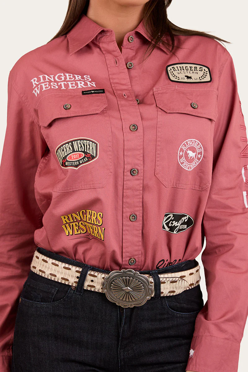 Barrel Racer Womens Full Button Work Shirt - Image 4