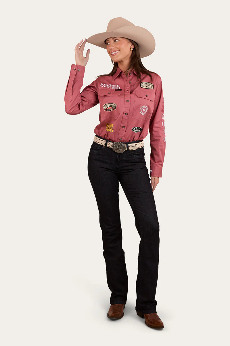 Barrel Racer Womens Full Button Work Shirt - Image 6