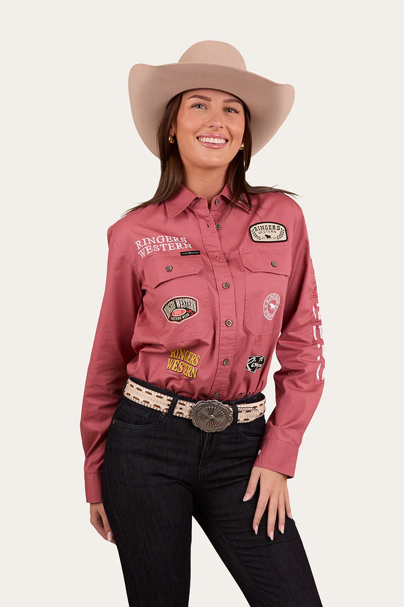 Barrel Racer Womens Full Button Work Shirt - Image 7