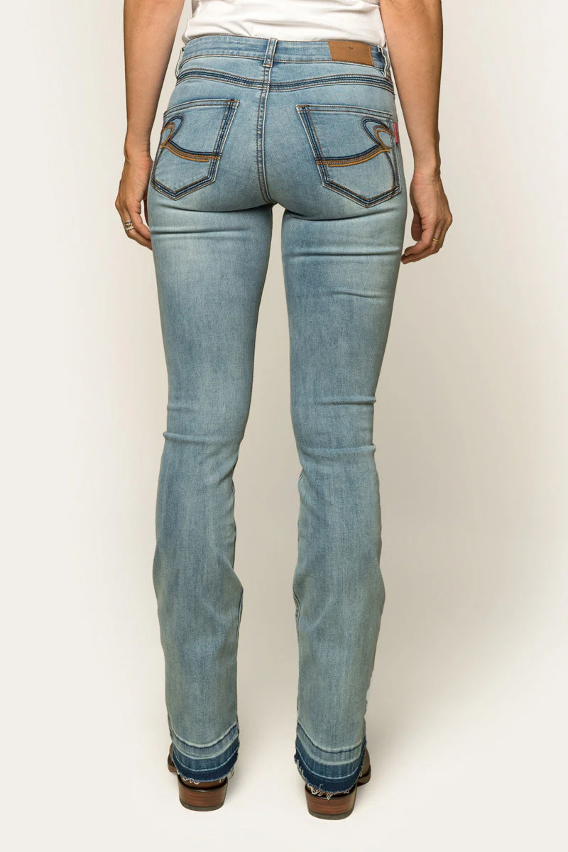 Billie Womens Mid Rise Bootleg Jean - Image 3