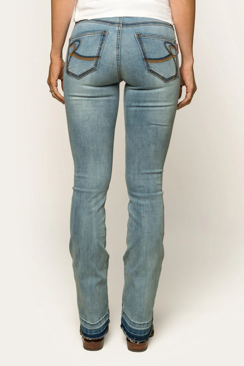 Billie Womens Mid Rise Bootleg Jean - Image 8