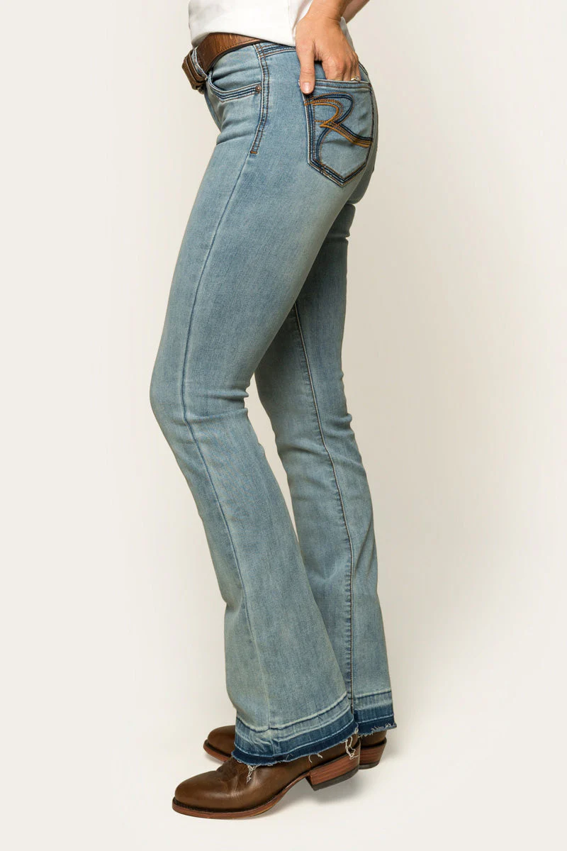 Billie Womens Mid Rise Bootleg Jean - Image 9