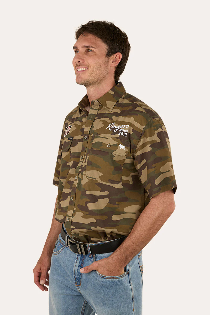 Bull Dodger Mens Full Button Short Sleeve Work Shirt - Image 4
