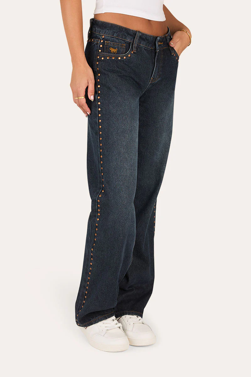 Cammy Midnight Stud Low Rise Wide Leg Jean - Image 4