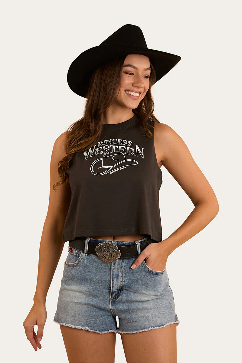 Chasing Cowboys Womens Crop Muscle Tank - Image 4