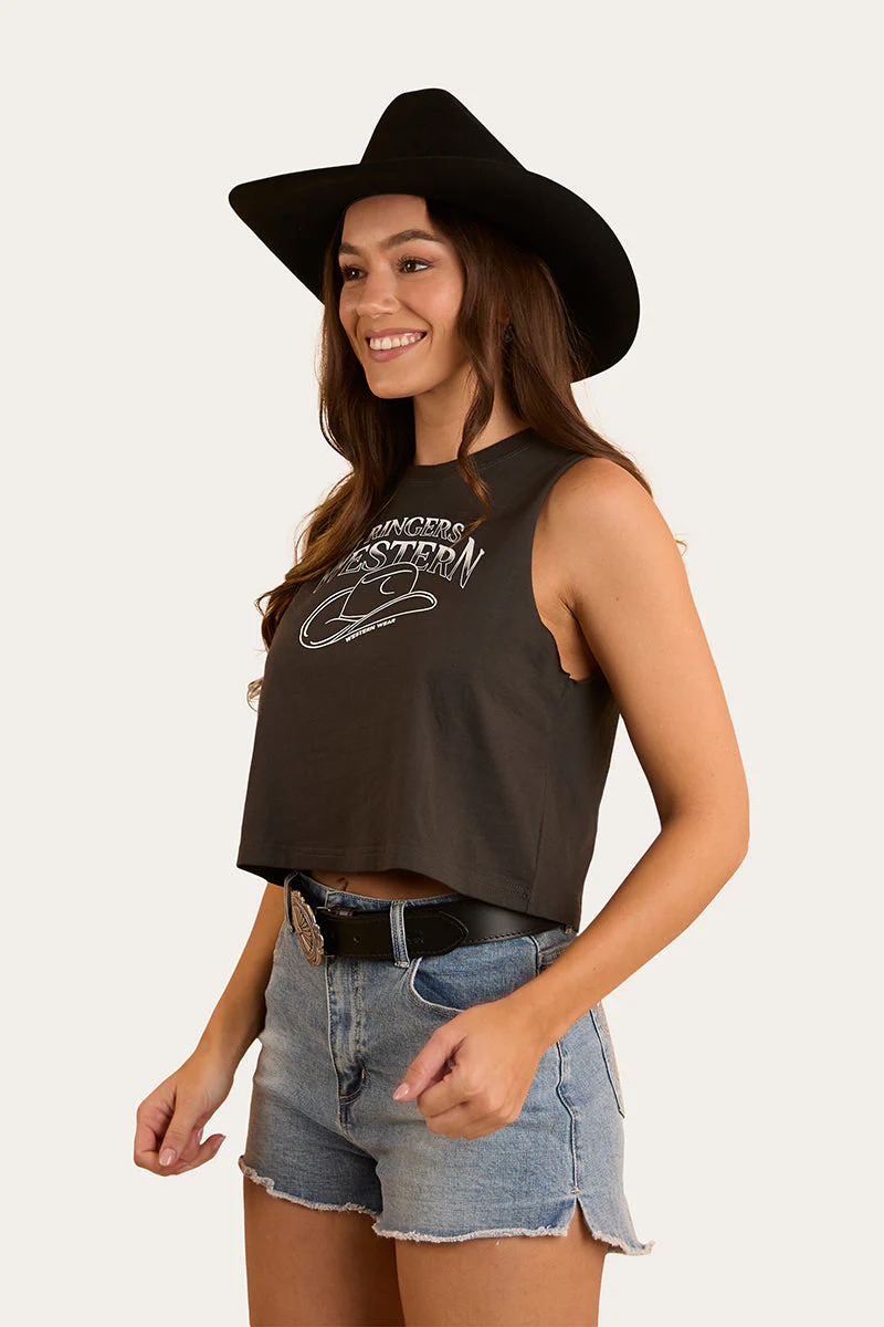 Chasing Cowboys Womens Crop Muscle Tank - Image 6