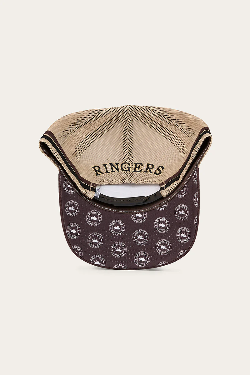 Country Club Deep Fit Trucker Cap - Off White / Chocolate - Image 2