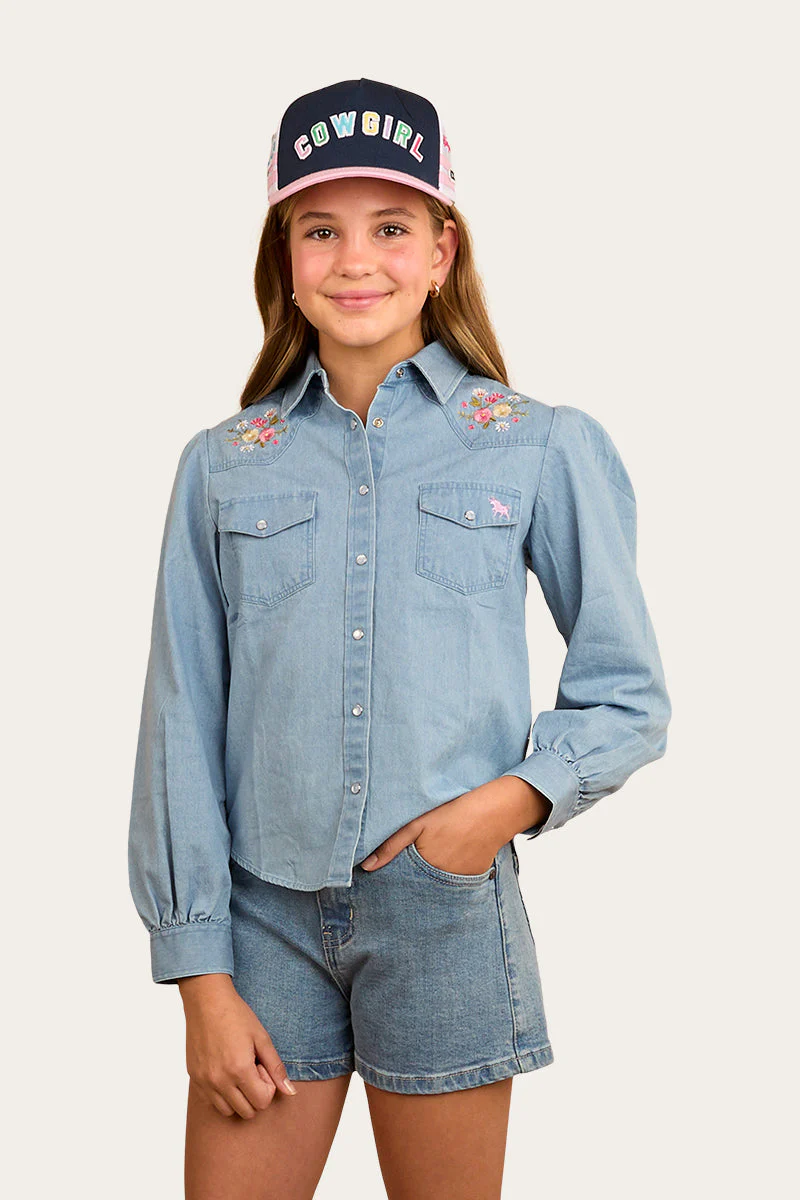 Dahlia Kids Denim Western Shirt - Image 6