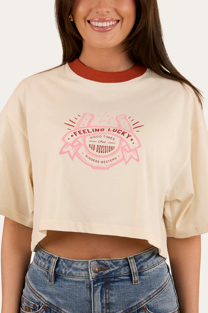 Feeling Lucky Cropped Oversized T-Shirt - Image 3