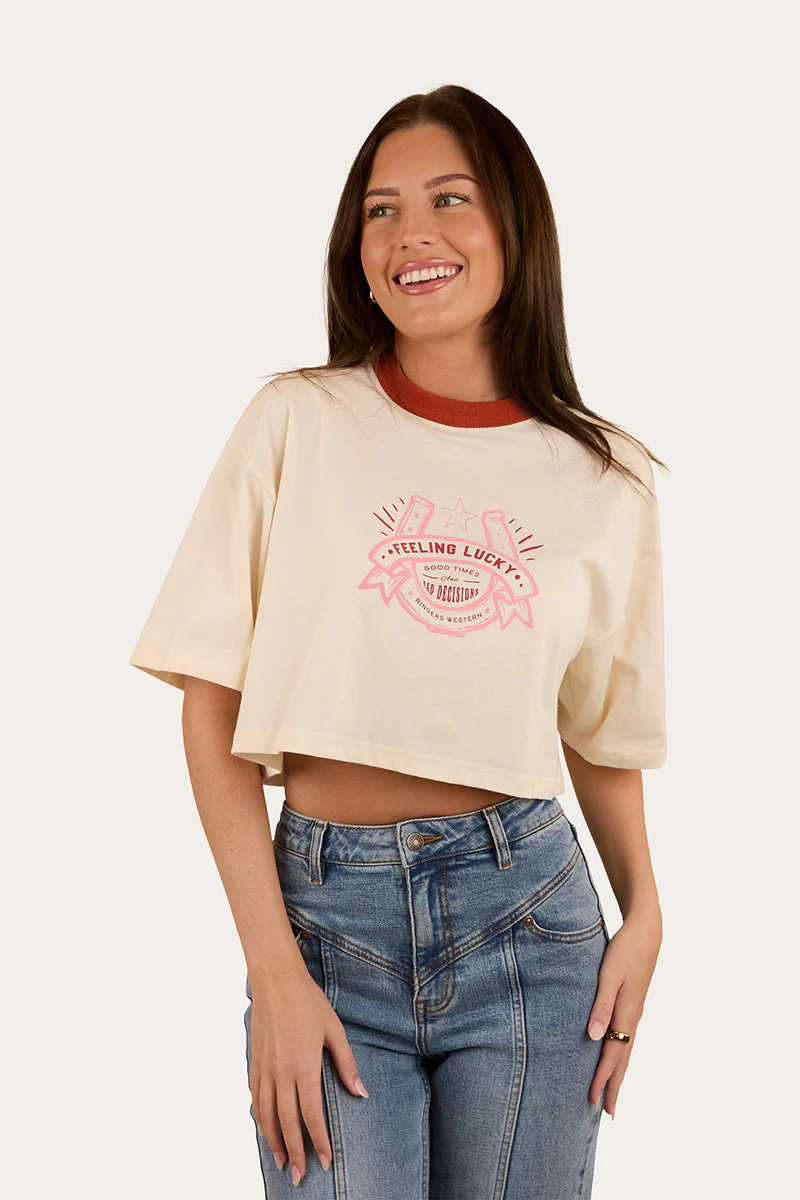 Feeling Lucky Cropped Oversized T-Shirt - Image 4