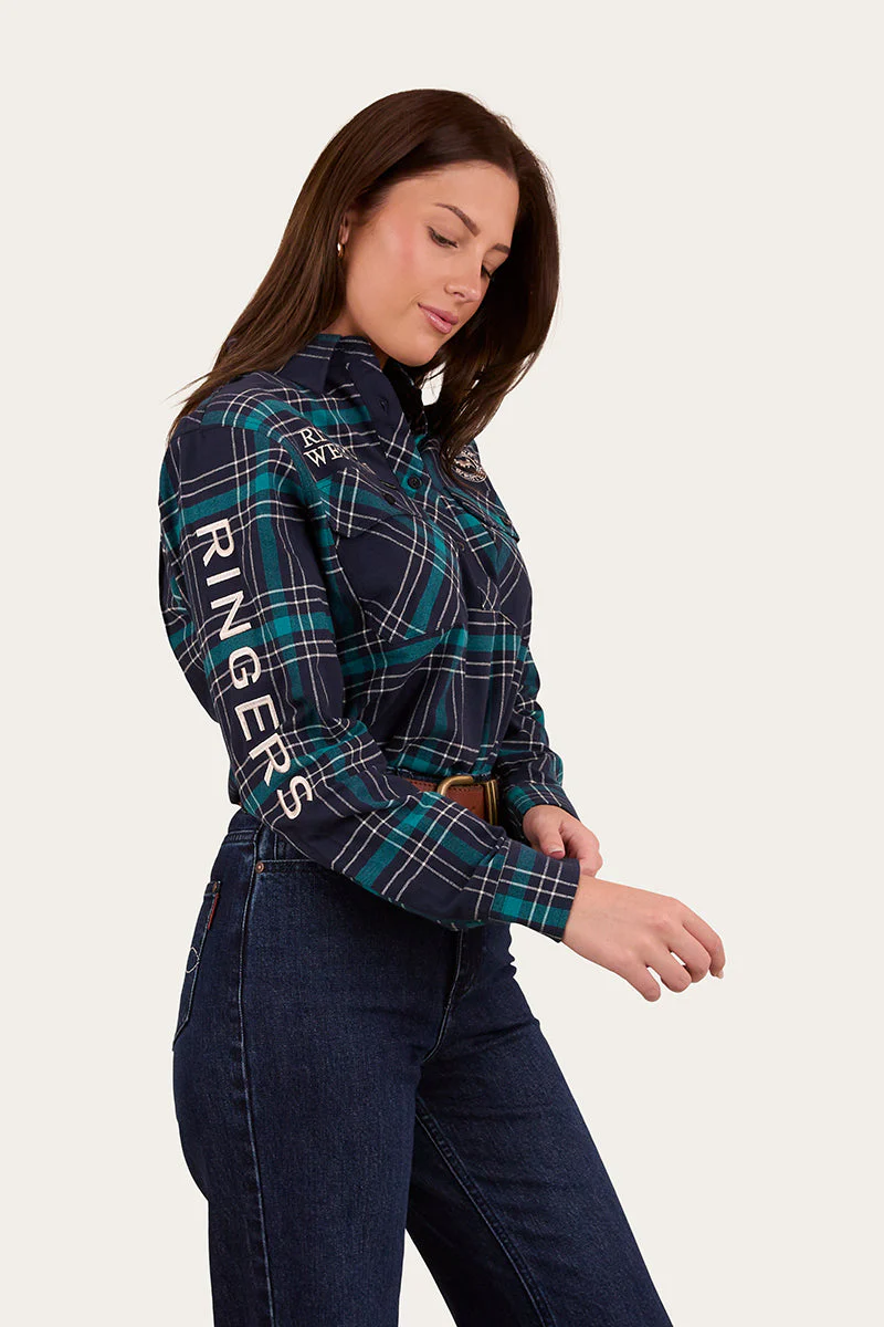 Fingal Womens Half Button Flannel - Image 10