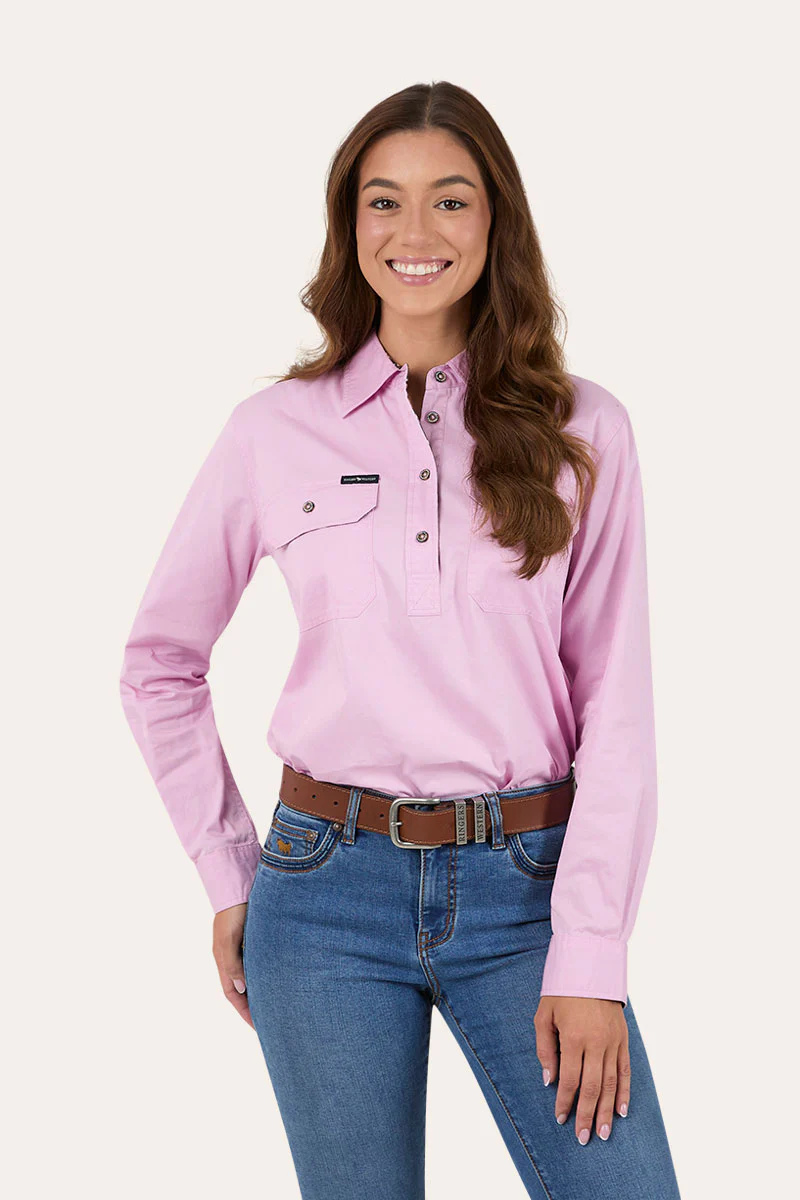 Flora Womens Half Button Work Shirt