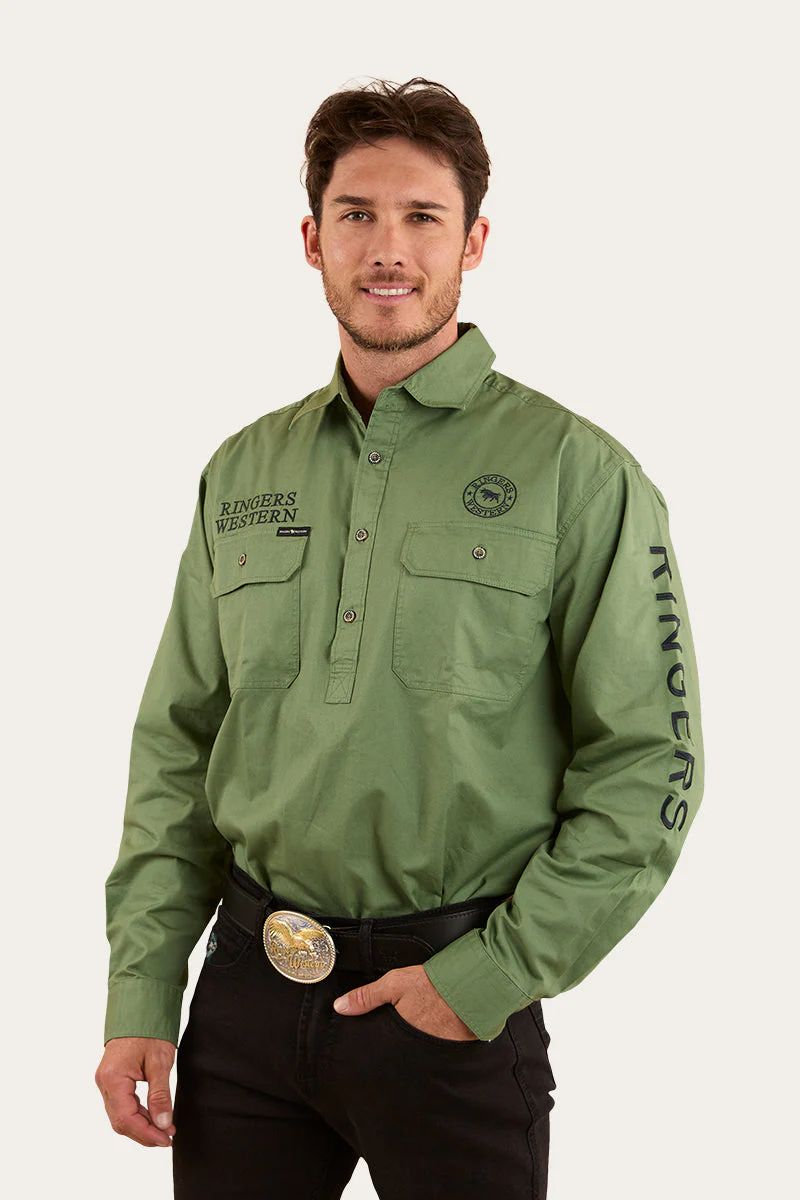 Hawkeye Mens Half Button Work Shirt - Image 12