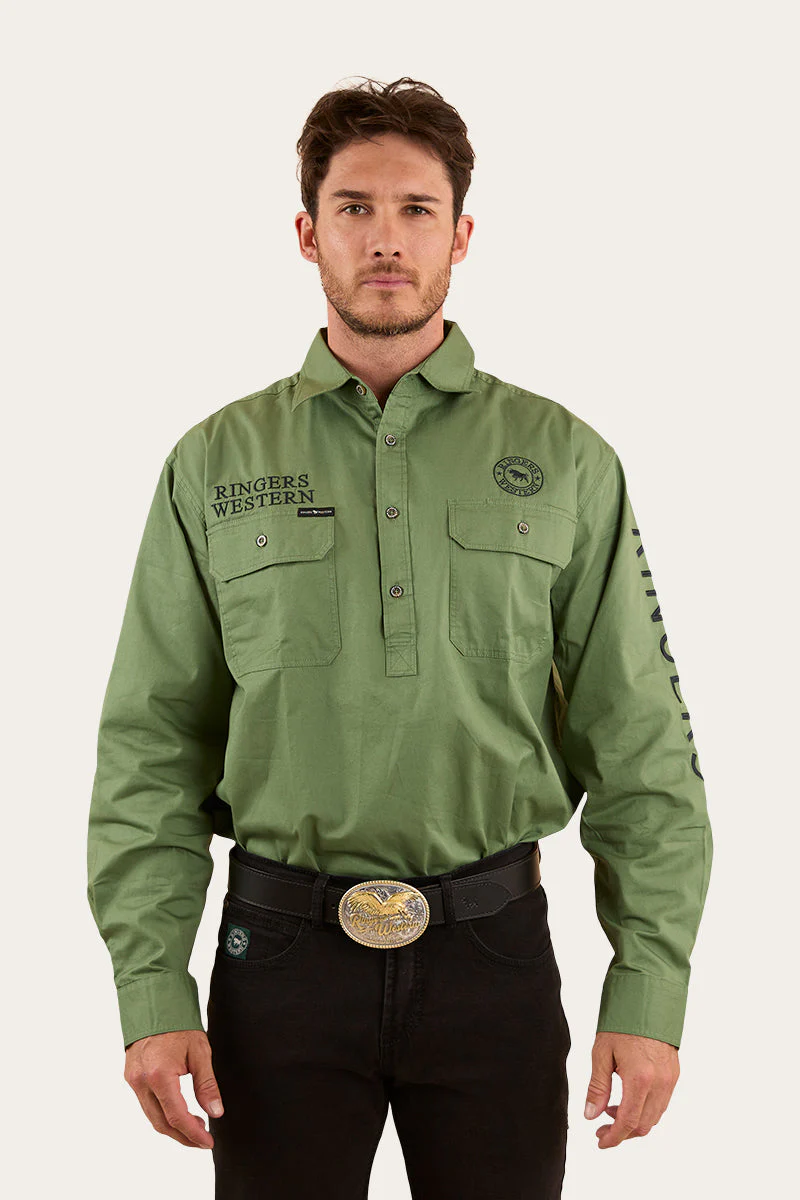 Hawkeye Mens Half Button Work Shirt - Image 14