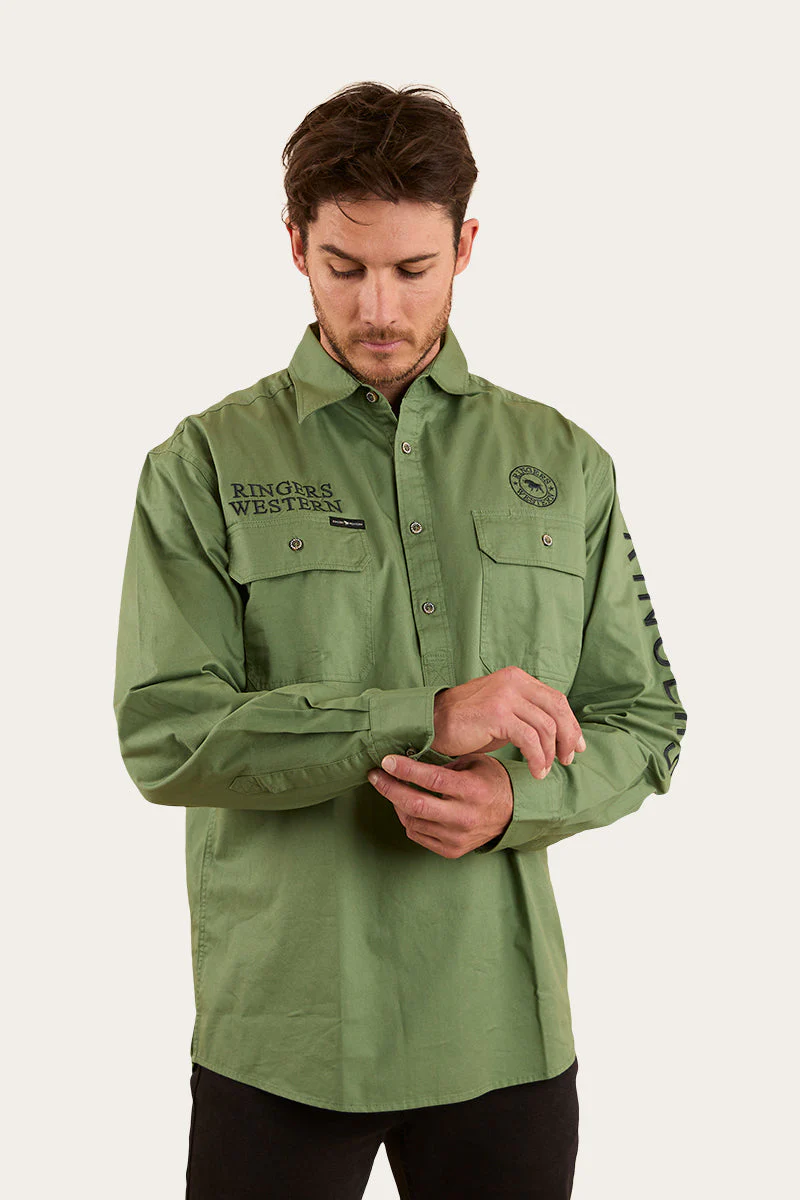 Hawkeye Mens Half Button Work Shirt - Image 15