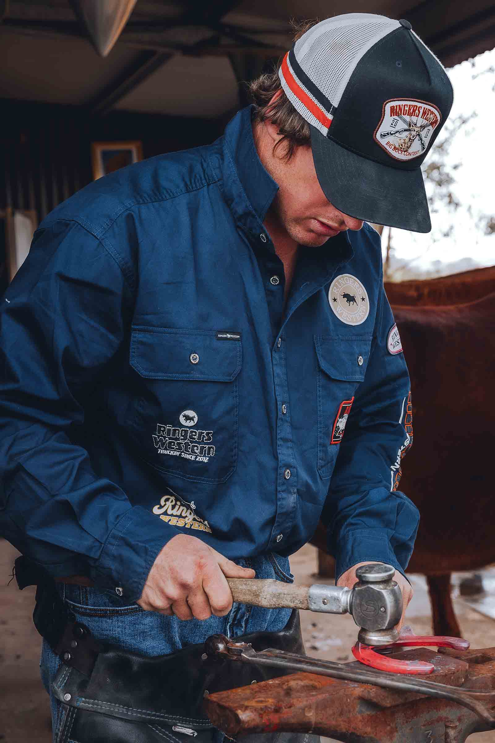 Hung Up Mens Full Button Work Shirt