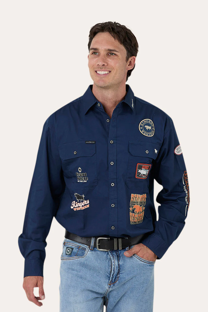 Hung Up Mens Full Button Work Shirt - Image 2