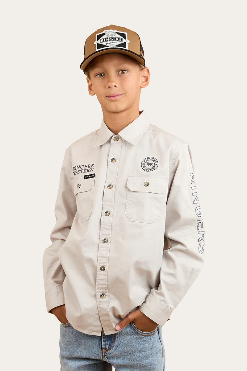 Jackaroo Kids L/S Full Button Embroidered Workshirt