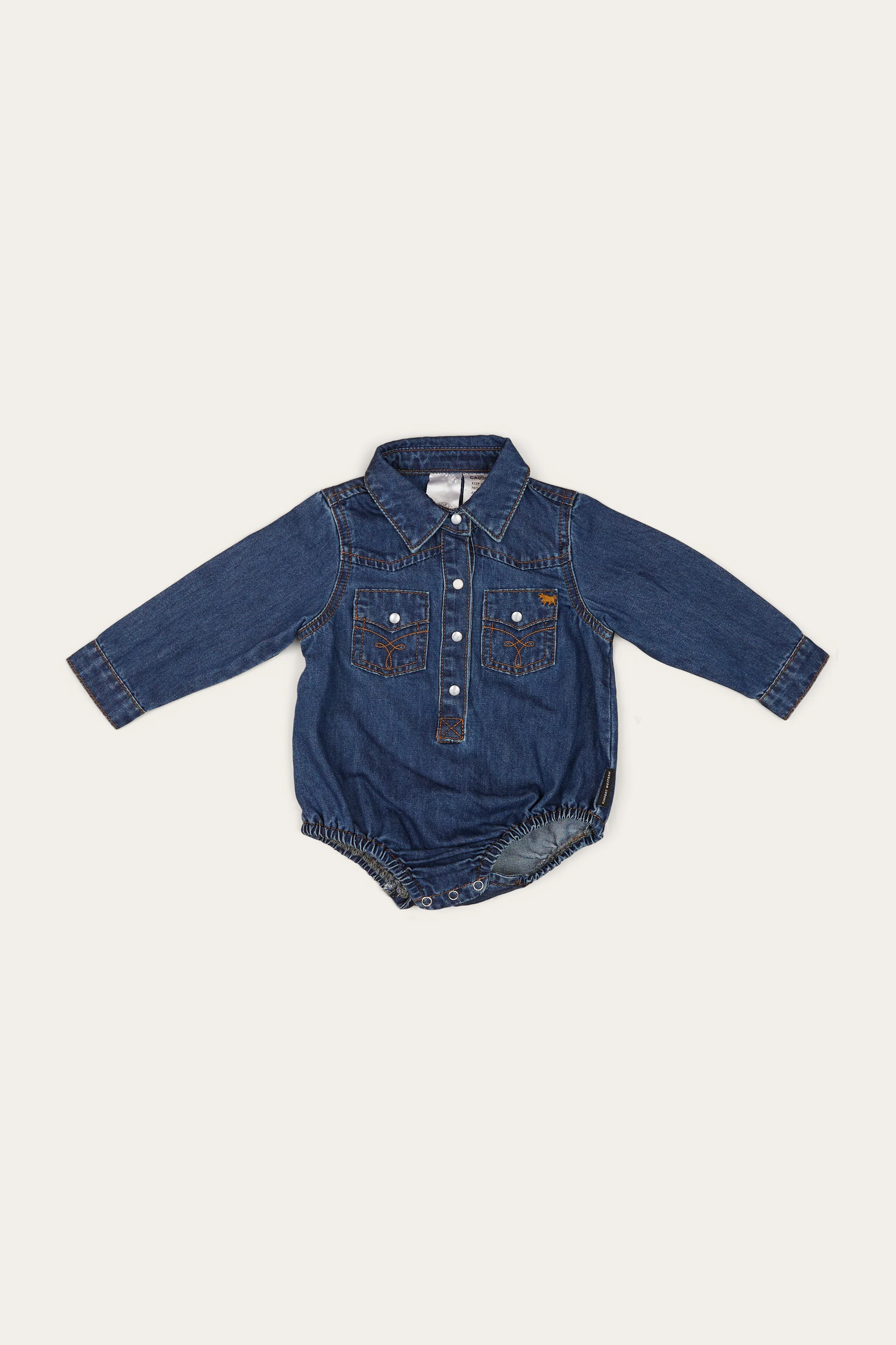 Jax Babies Chambray Western Shirt Romper