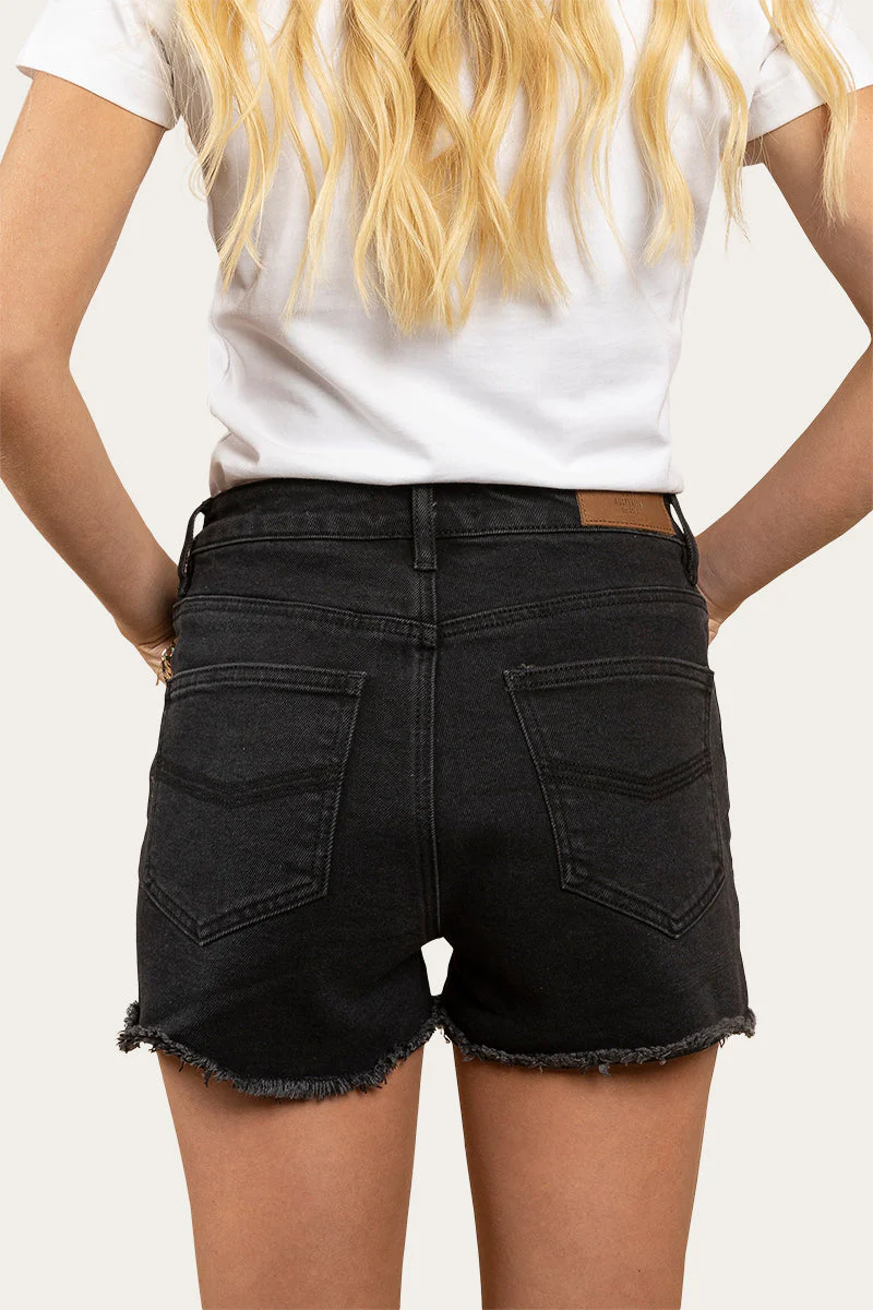 Jessie Womens Mid Rise Ripped Denim Short - Image 3
