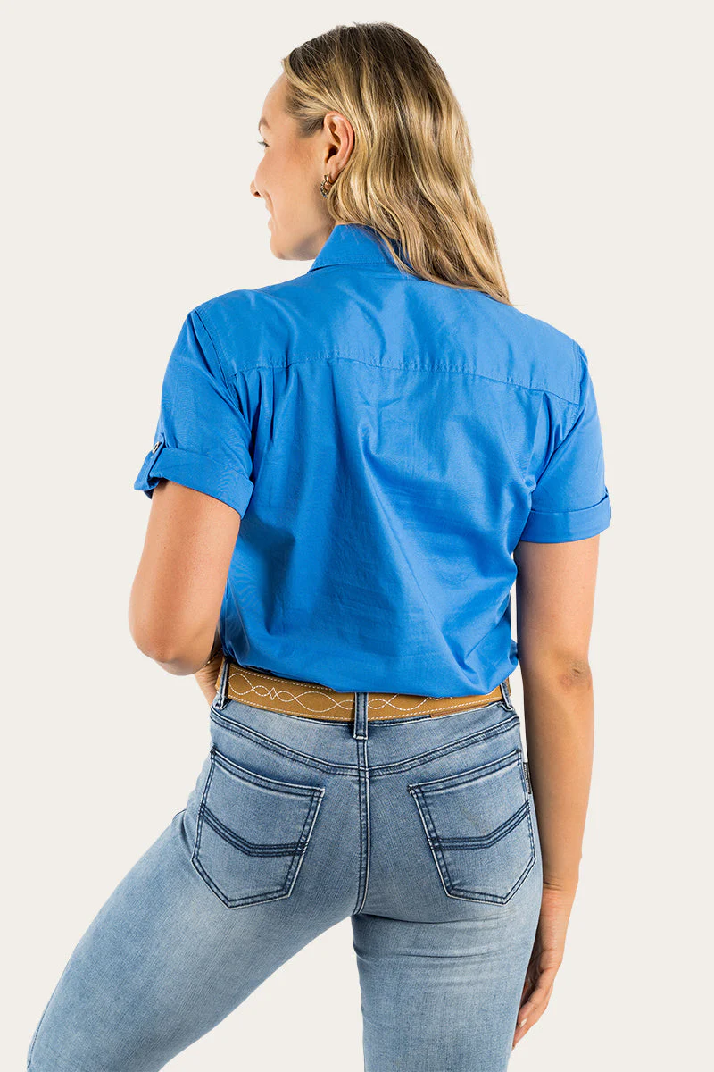 Jules Womens Full Button Short Sleeve Work Shirt - Image 3