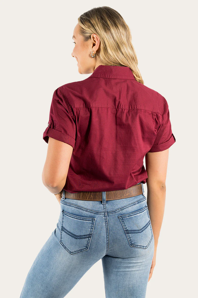 Jules Womens Half Button Short Sleeve Work Shirt - Image 10