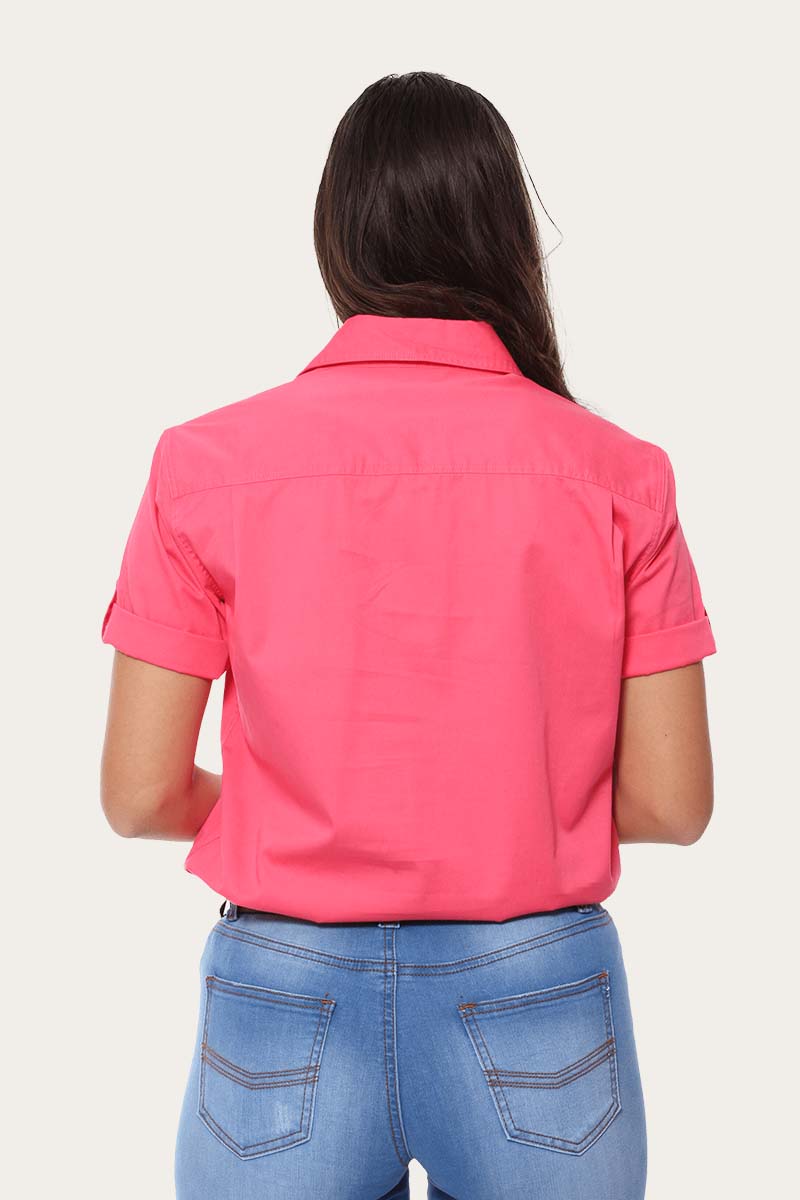 Jules Womens Half Button Short Sleeve Work Shirt - Image 22