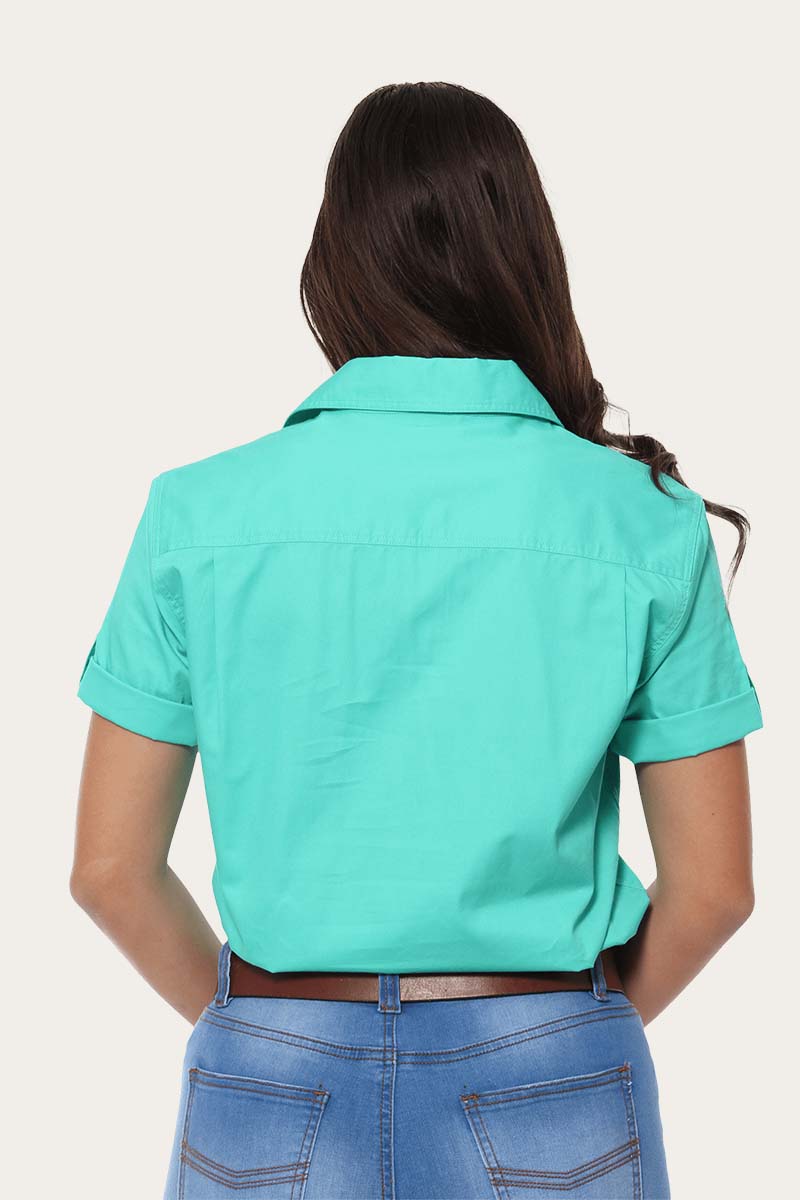 Jules Womens Half Button Short Sleeve Work Shirt - Image 24