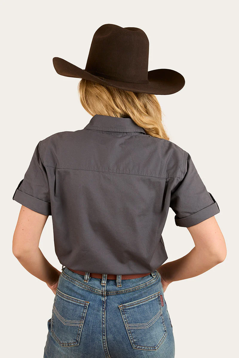 Jules Womens Half Button Short Sleeve Work Shirt - Image 29