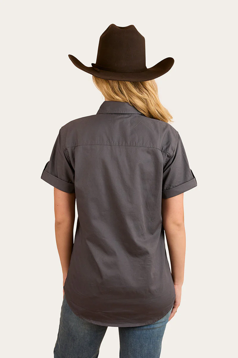 Jules Womens Half Button Short Sleeve Work Shirt - Image 31