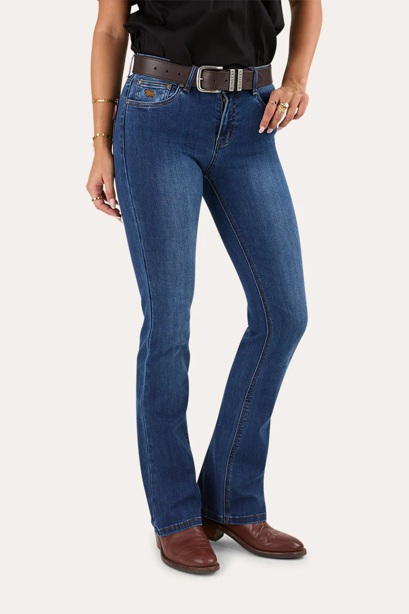 Katherine Womens Mid Rise Bootleg Jeans - Image 12