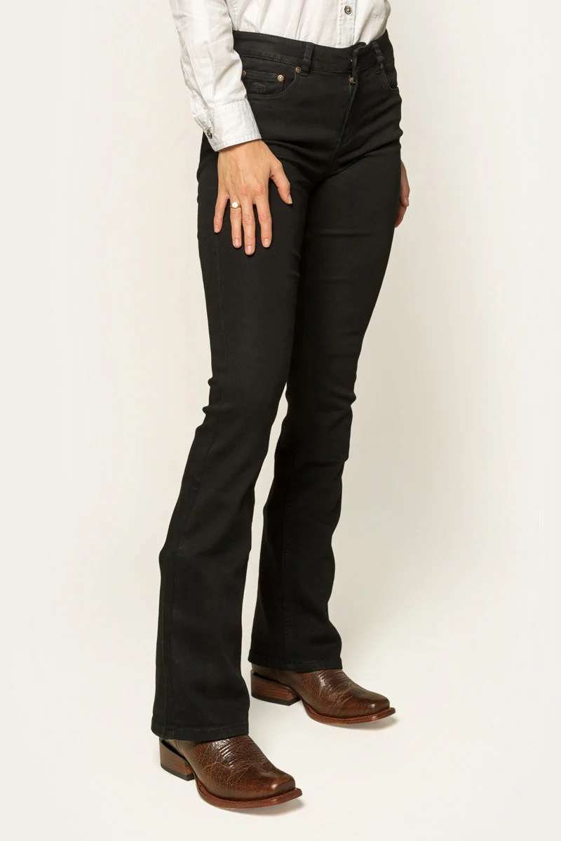 Katherine Womens Mid Rise Bootleg Jeans - Image 3