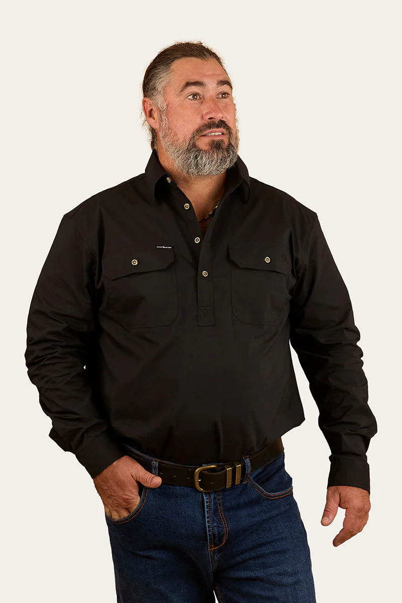 King River Mens Half Button Coolmax Work Shirt - Image 4