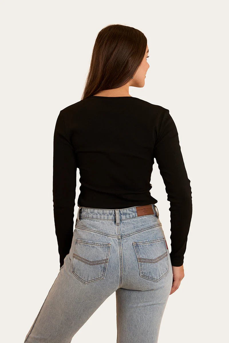 Laila Womens Long Sleeve Rib Top - Image 4