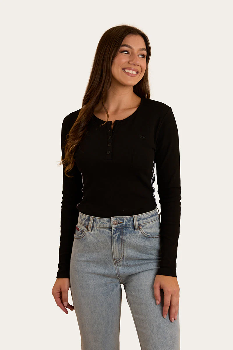 Laila Womens Long Sleeve Rib Top - Image 6