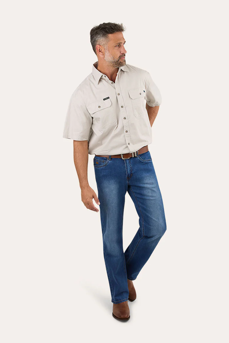 Lake Argyle Mens Short Sleeve Full Button Work Shirt