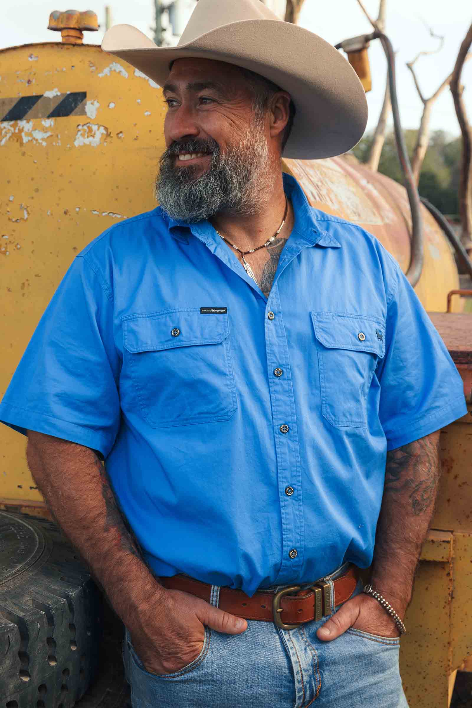 Lake Argyle Mens Short Sleeve Full Button Work Shirt - Image 13