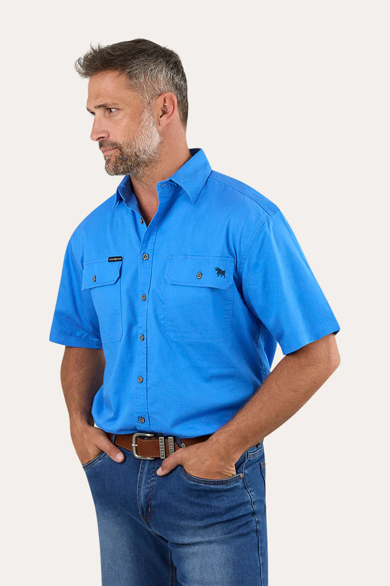 Lake Argyle Mens Short Sleeve Full Button Work Shirt - Image 15