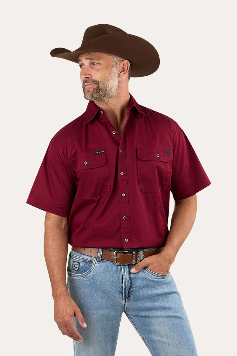 Lake Argyle Mens Short Sleeve Full Button Work Shirt - Image 21