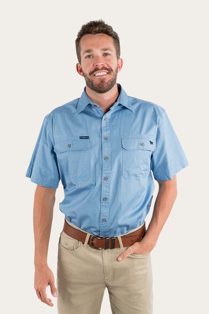 Lake Argyle Mens Short Sleeve Full Button Work Shirt - Image 28