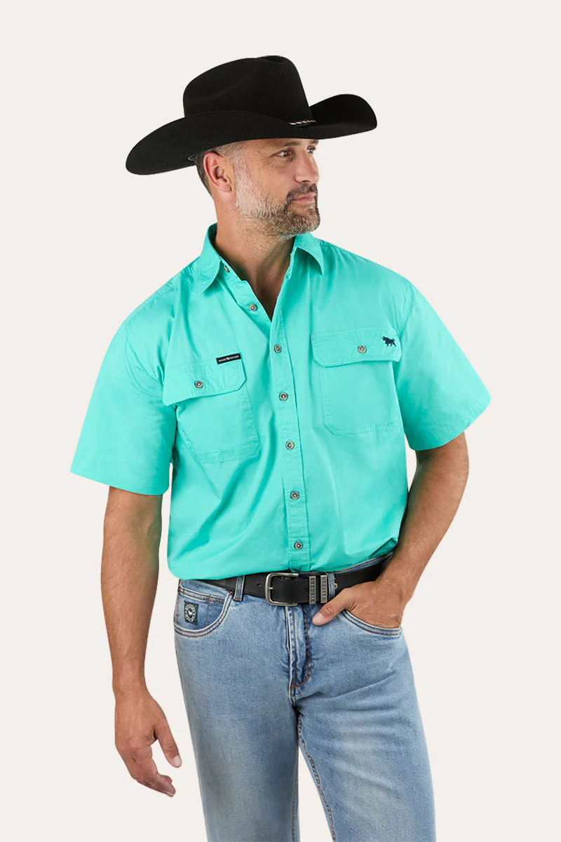 Lake Argyle Mens Short Sleeve Full Button Work Shirt - Image 36