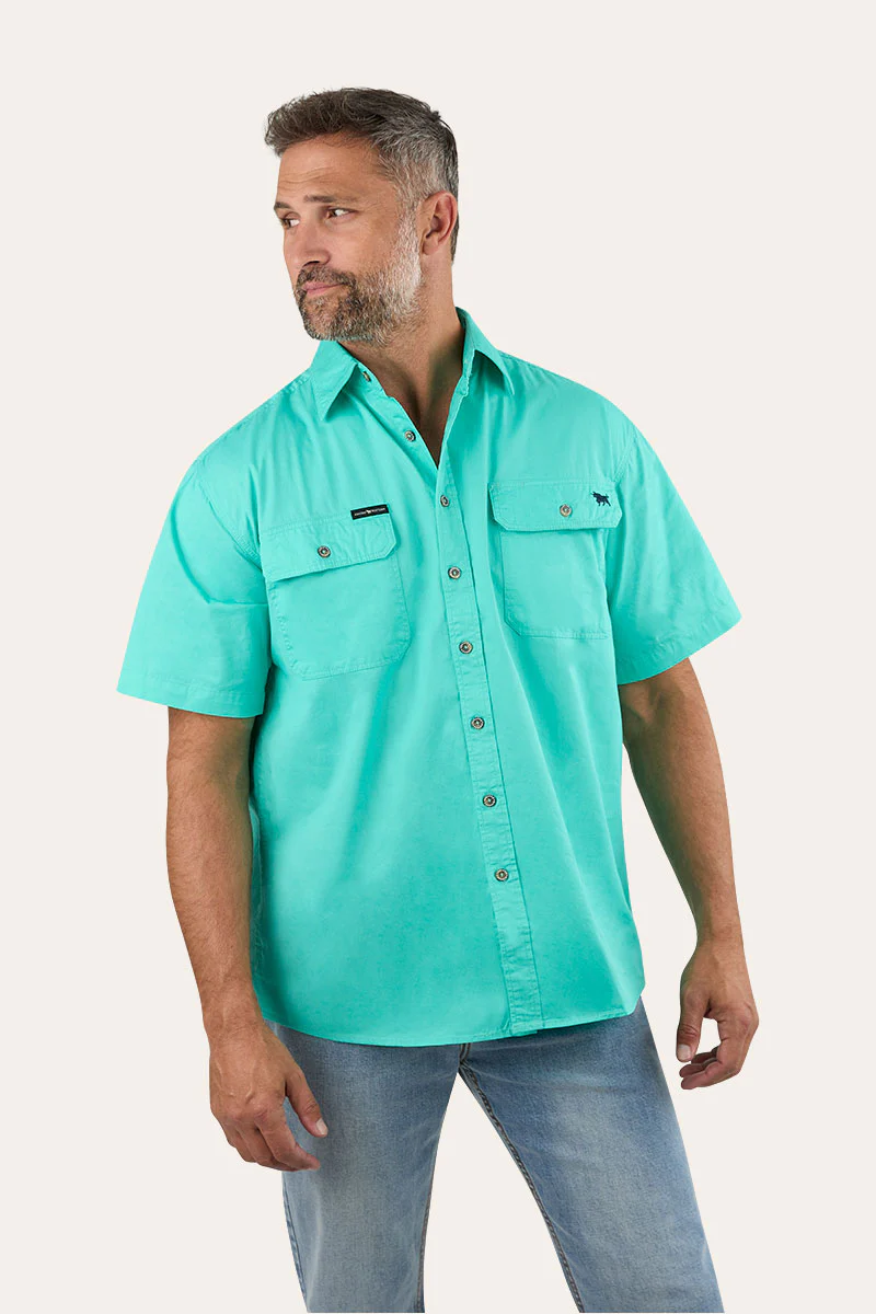 Lake Argyle Mens Short Sleeve Full Button Work Shirt - Image 38