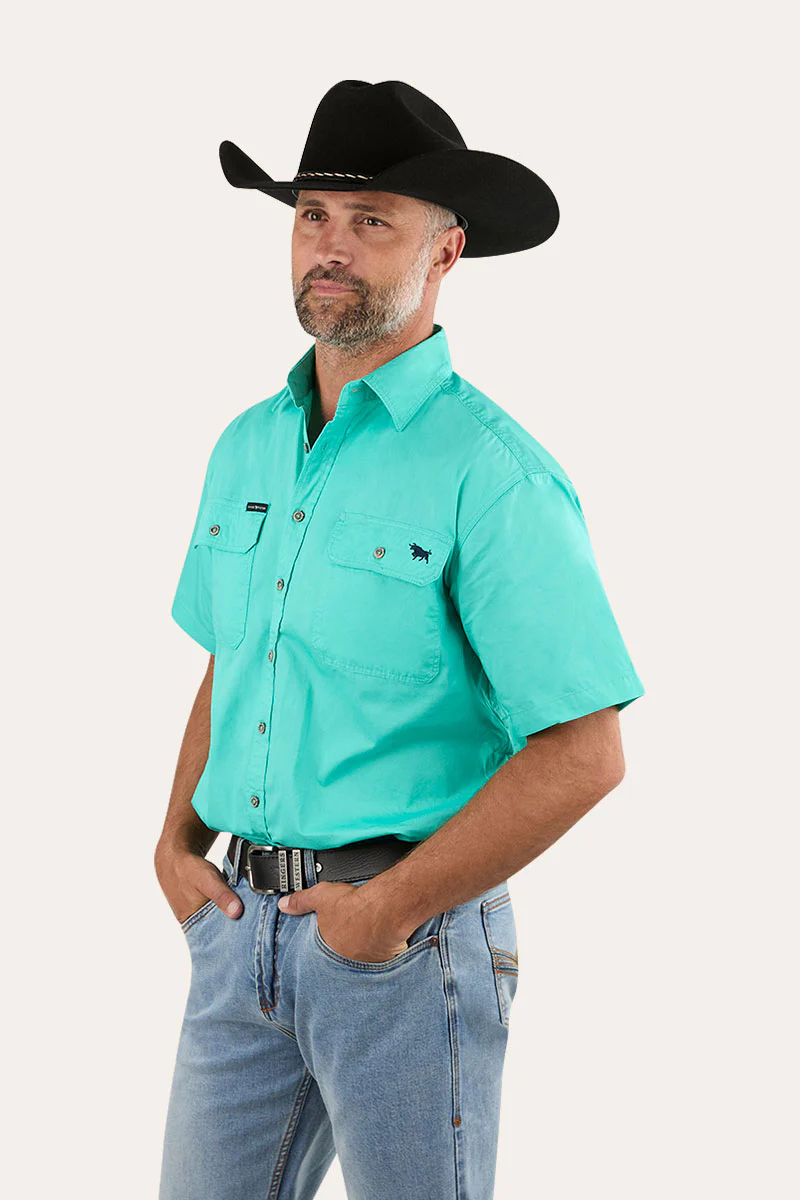 Lake Argyle Mens Short Sleeve Full Button Work Shirt - Image 40