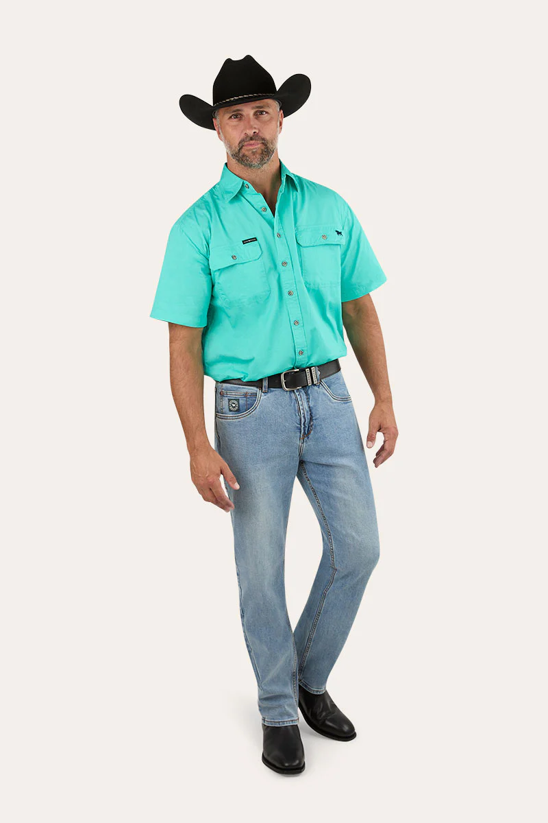 Lake Argyle Mens Short Sleeve Full Button Work Shirt - Image 41